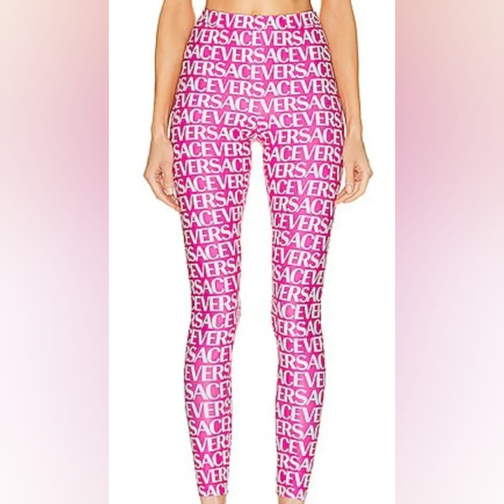 Versace Pink Logo Leggings